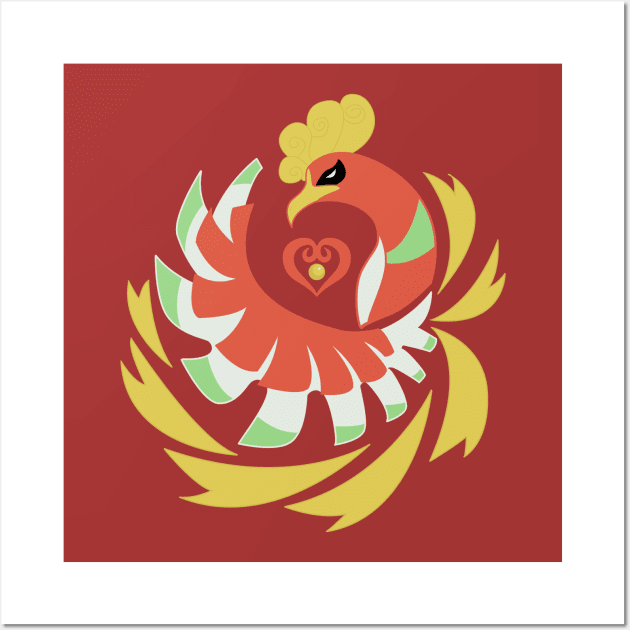 Heart Gold - Ho-Oh Wall Art by kinokashi